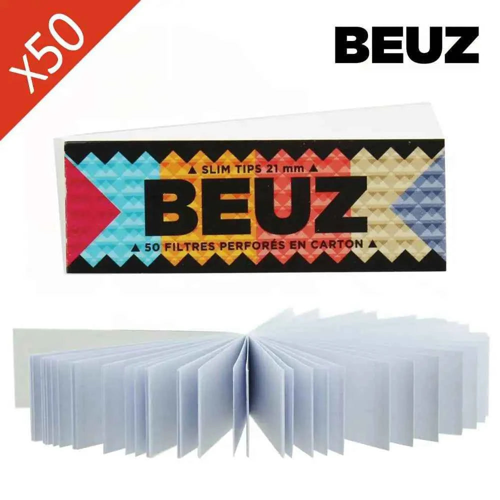 Carnets Filtres Slim Tips Carton Blanc BEUZ x50