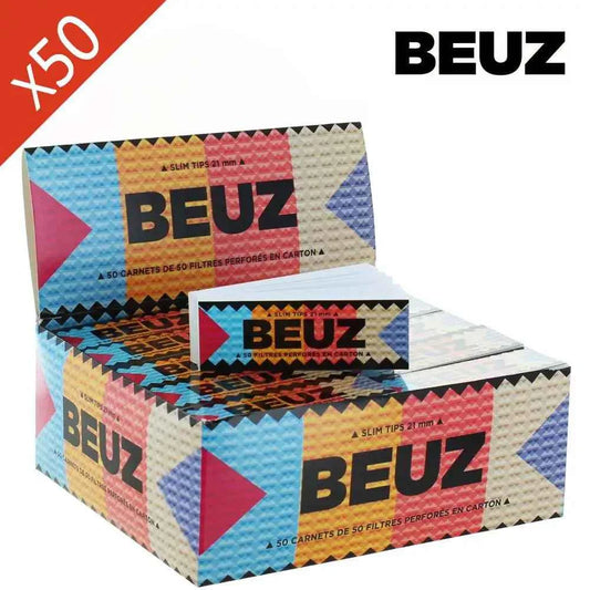 Carnets Filtres Slim Tips Carton Blanc BEUZ x50