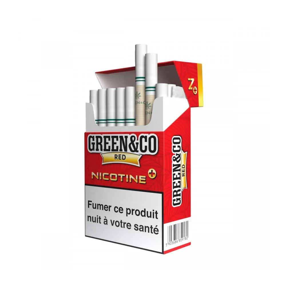 Cigarettes CBD - Green & Co Red Nicotine GREENZIA 420