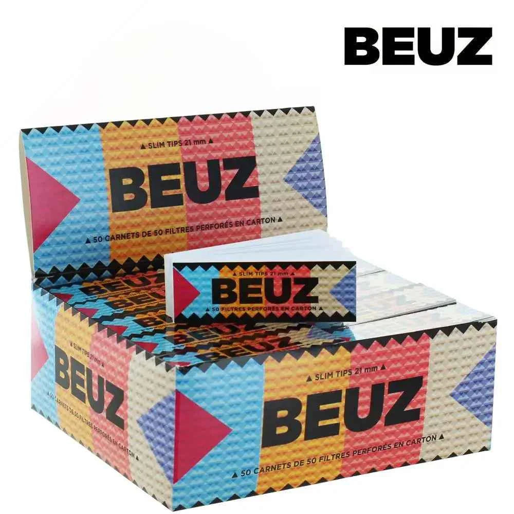 Carnets Filtres Slim Tips Carton Blanc BEUZ x50