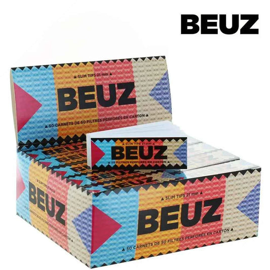 Carnets Filtres Slim Tips Carton Blanc BEUZ x50