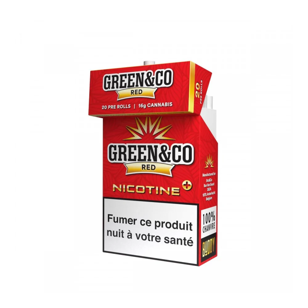 Cigarettes CBD - Green & Co Red Nicotine GREENZIA 420